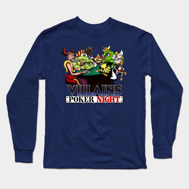 Villains Poker Night Long Sleeve T-Shirt by WarioPunk